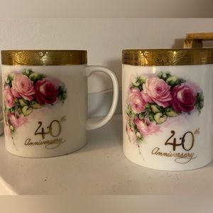 Happy 40th anniversary mugs x 2